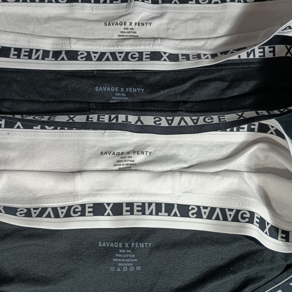 Savage X Fenty Boxer Briefs Size XXL Black White 4 Pair Classics Cotton - Picture 2 of 3